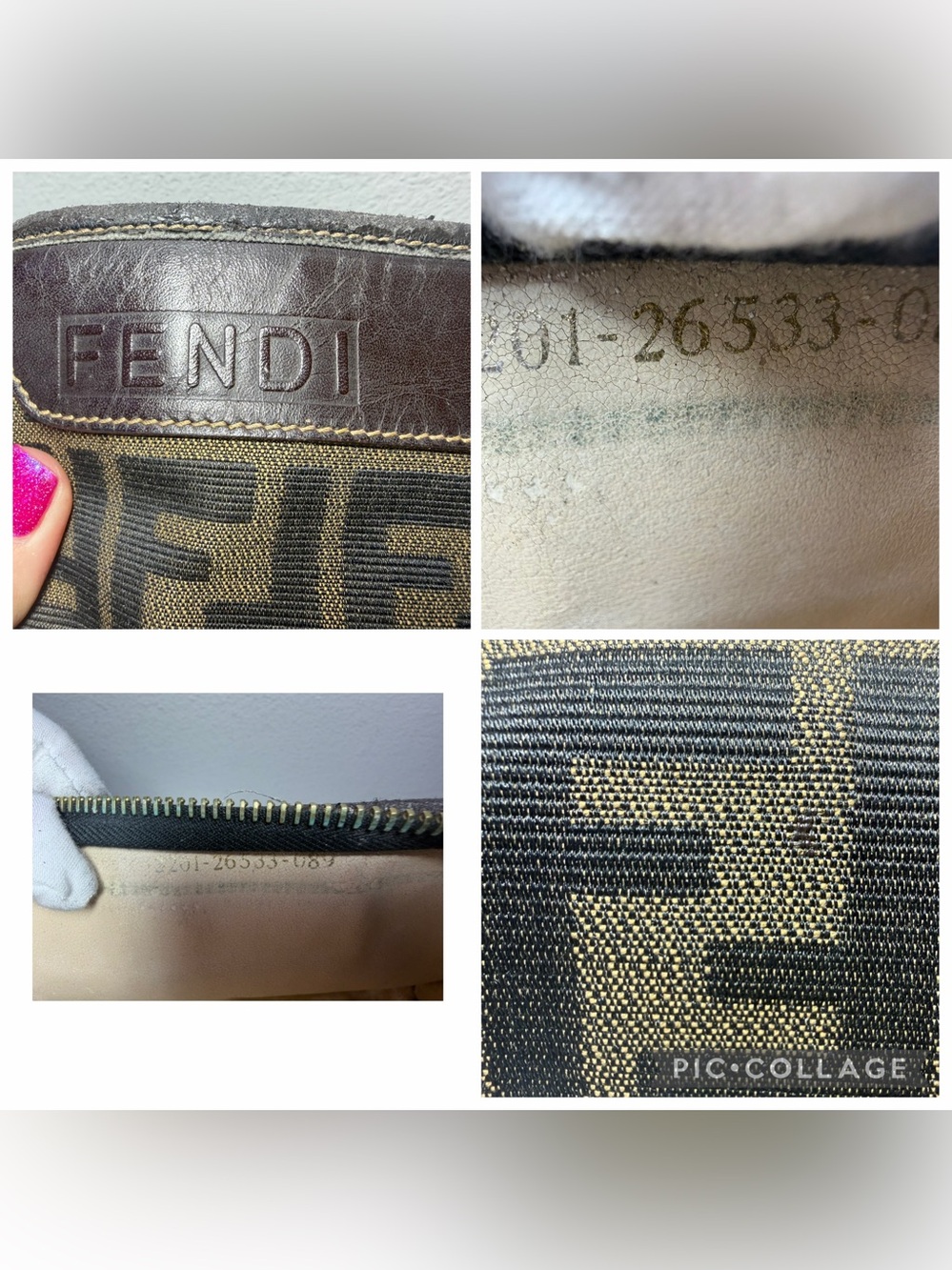 Fendi Brown Monogram Canvas Clutch with Dark Brown Trim (Fair) - Picture 14 of 16